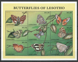 Лесото, 1997, Бабочки, лист
